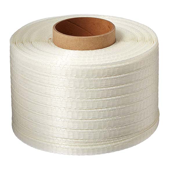 Heavy Duty Polyester Cord Strapping White 1” X 2750' Tensile Strength  2750LB - Canada Wide Packaging, Cord Strapping,Phosphate Buckles