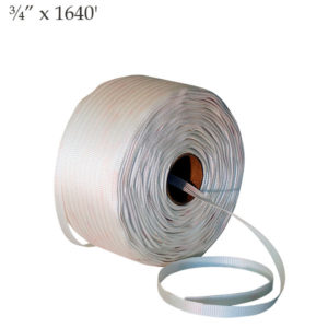Woven Polyester Cord Strapping White ¾” x 1640' Tensile Strength 2450LB
